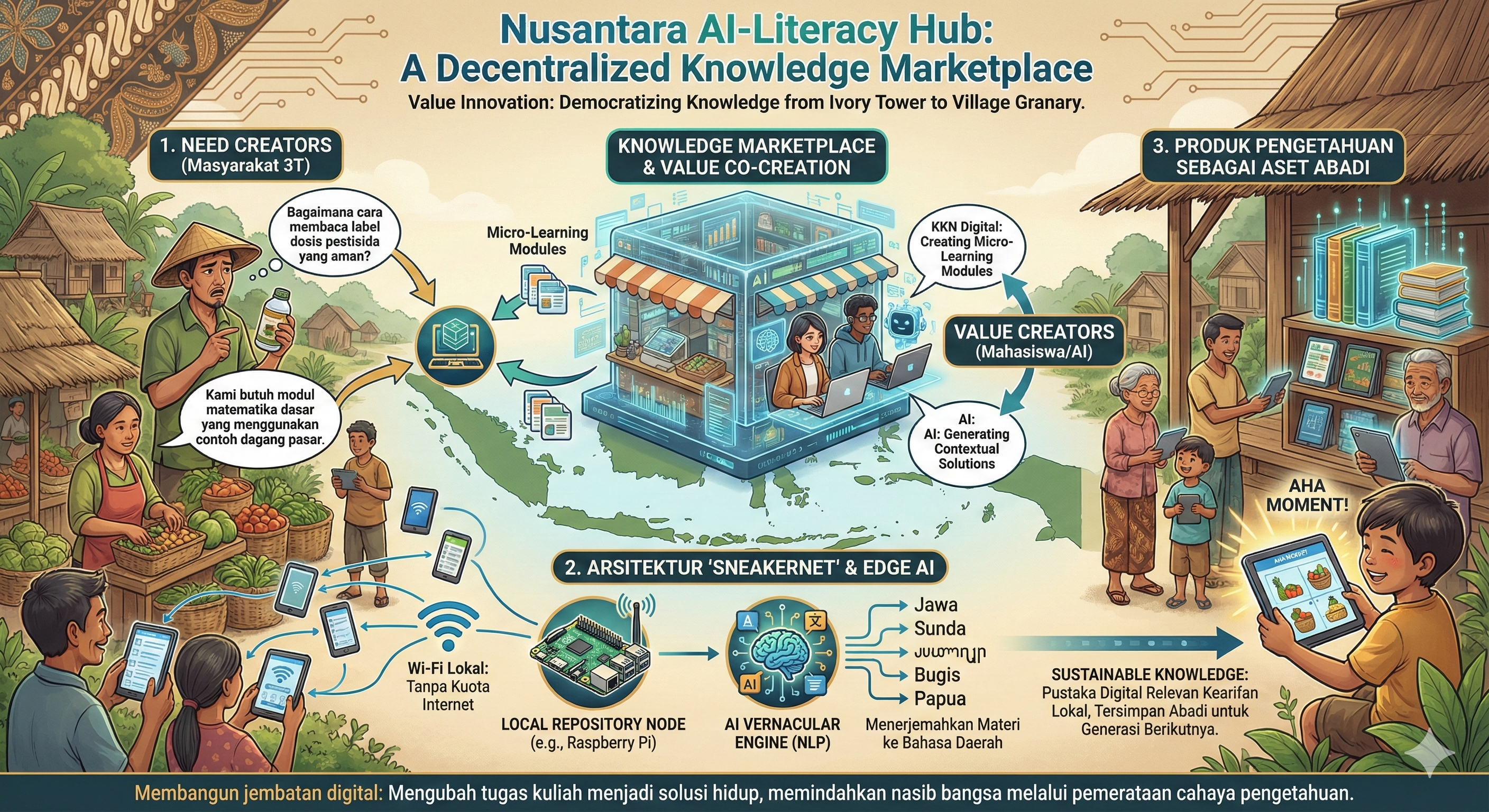Ilustrasi Nusantara AI-Literacy Hub